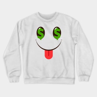 Money Smile Face Emoticon Crewneck Sweatshirt